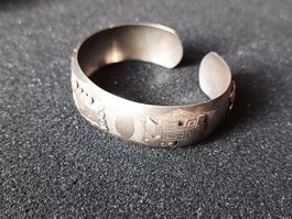 17.8 gr Silber 900er, Vintage Armreif, Ethno-Stil