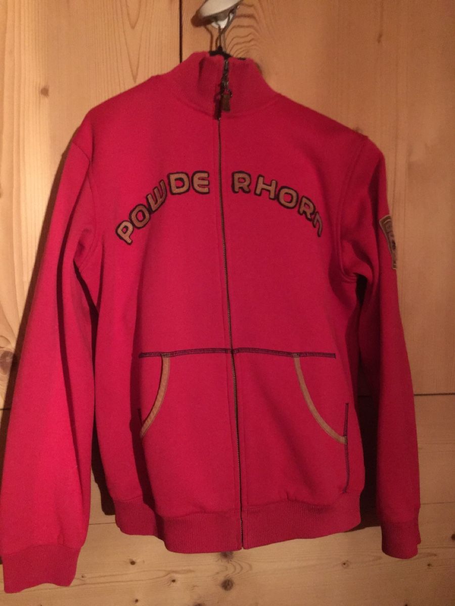 Jacken: Sweatjacke helles rot  von  Powderhorn Gr. M – Gebraucht aus Lauenen b. Gstaad von Li-A8gut