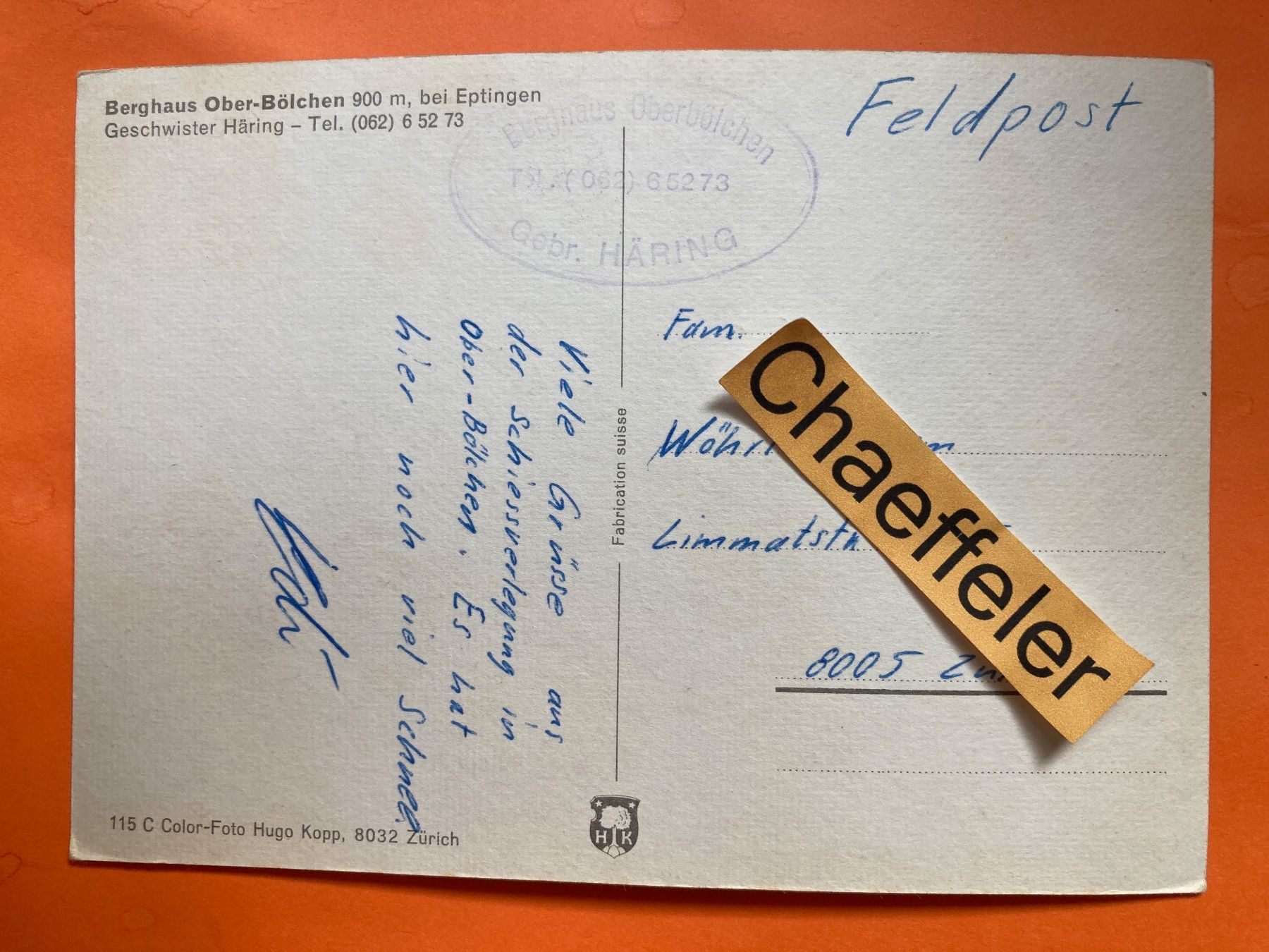 Cartes postales: Berghaus Ober-Bölchen bei Eptingen – D'occasion à Zürich par Chaeffeler 2