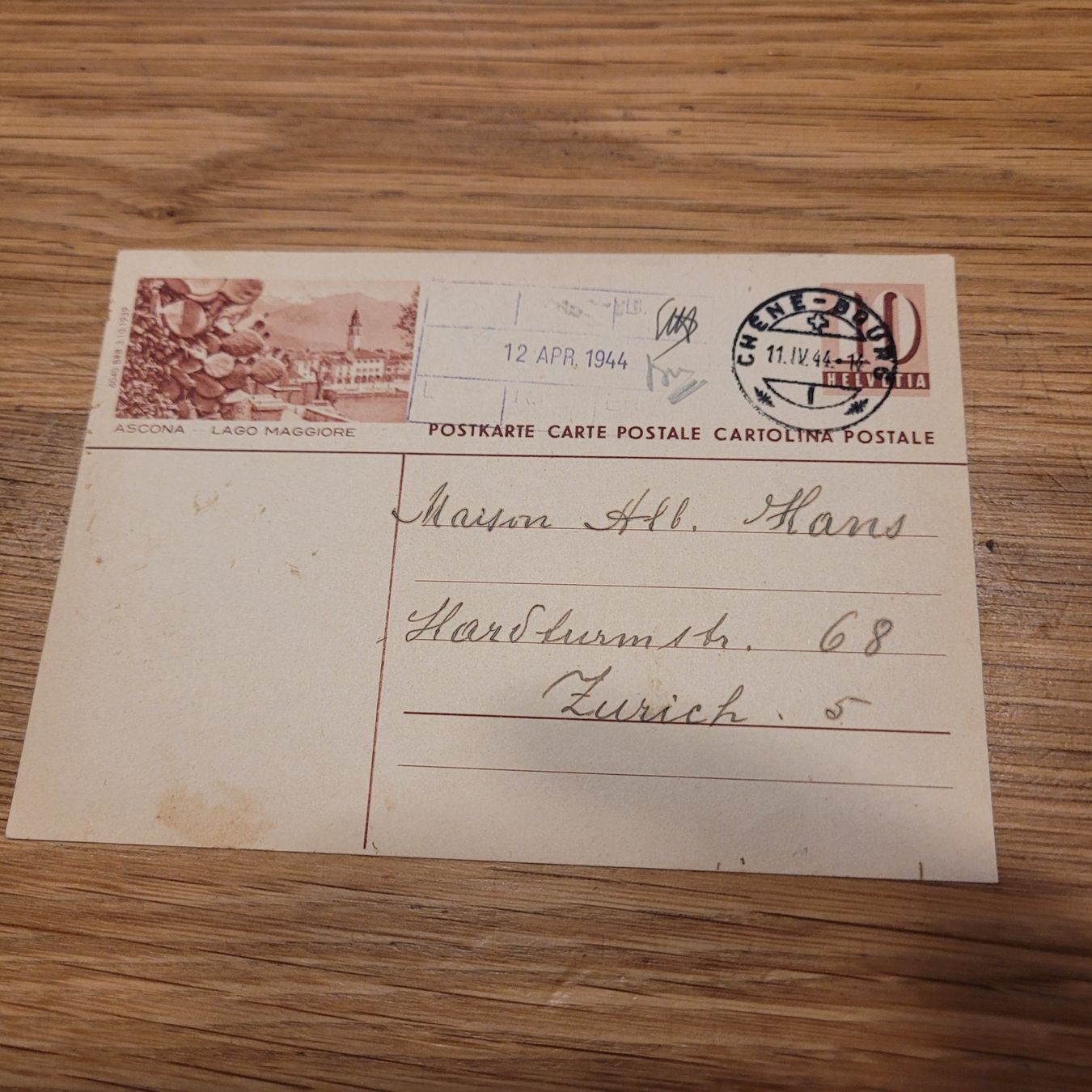 Cartes postales: GS Ascona Maggiore Chêne Bourg 1944 – D'occasion à Biel/Bienne par Destockweb