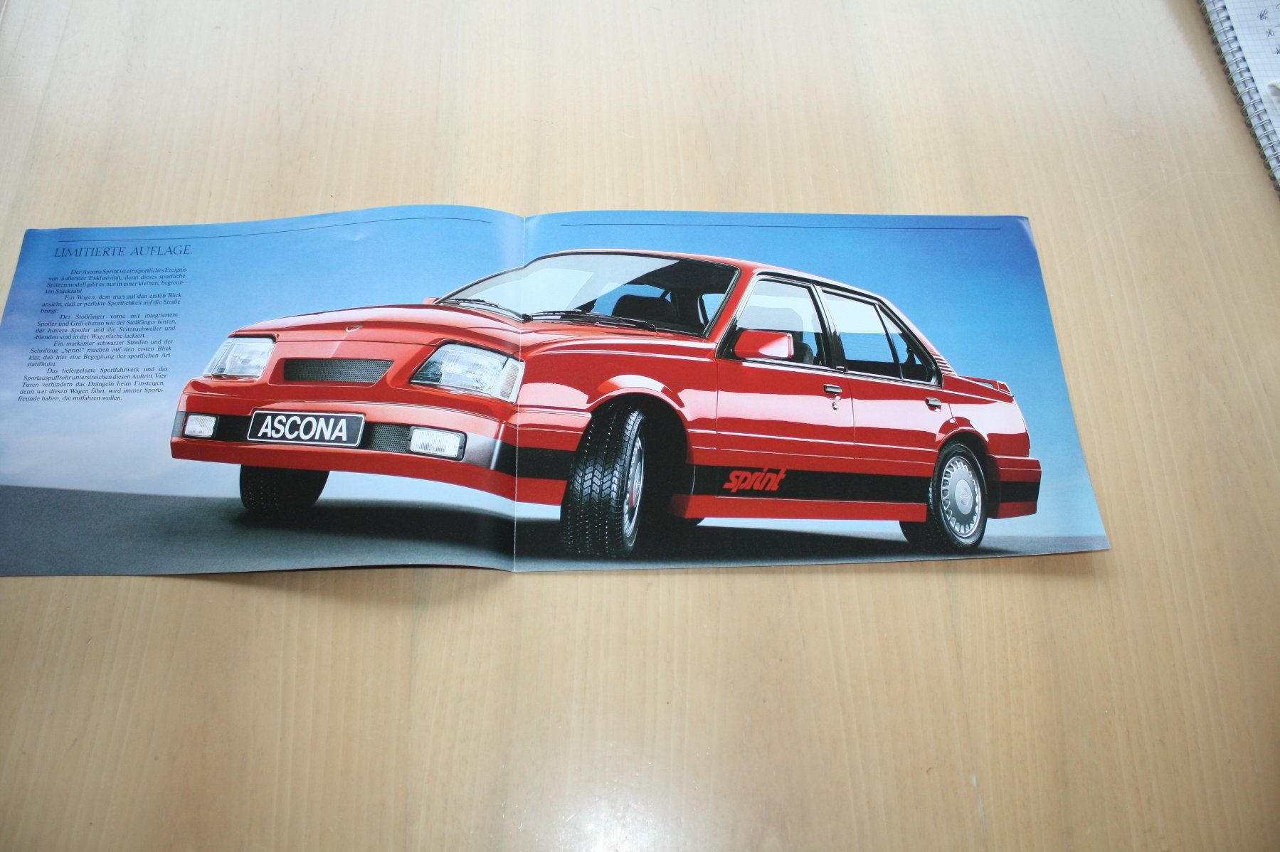Opel Documenti: Opel Ascona Sprint Prospekt 8/1987 – Usato da Wikon venduto da erwin400 1