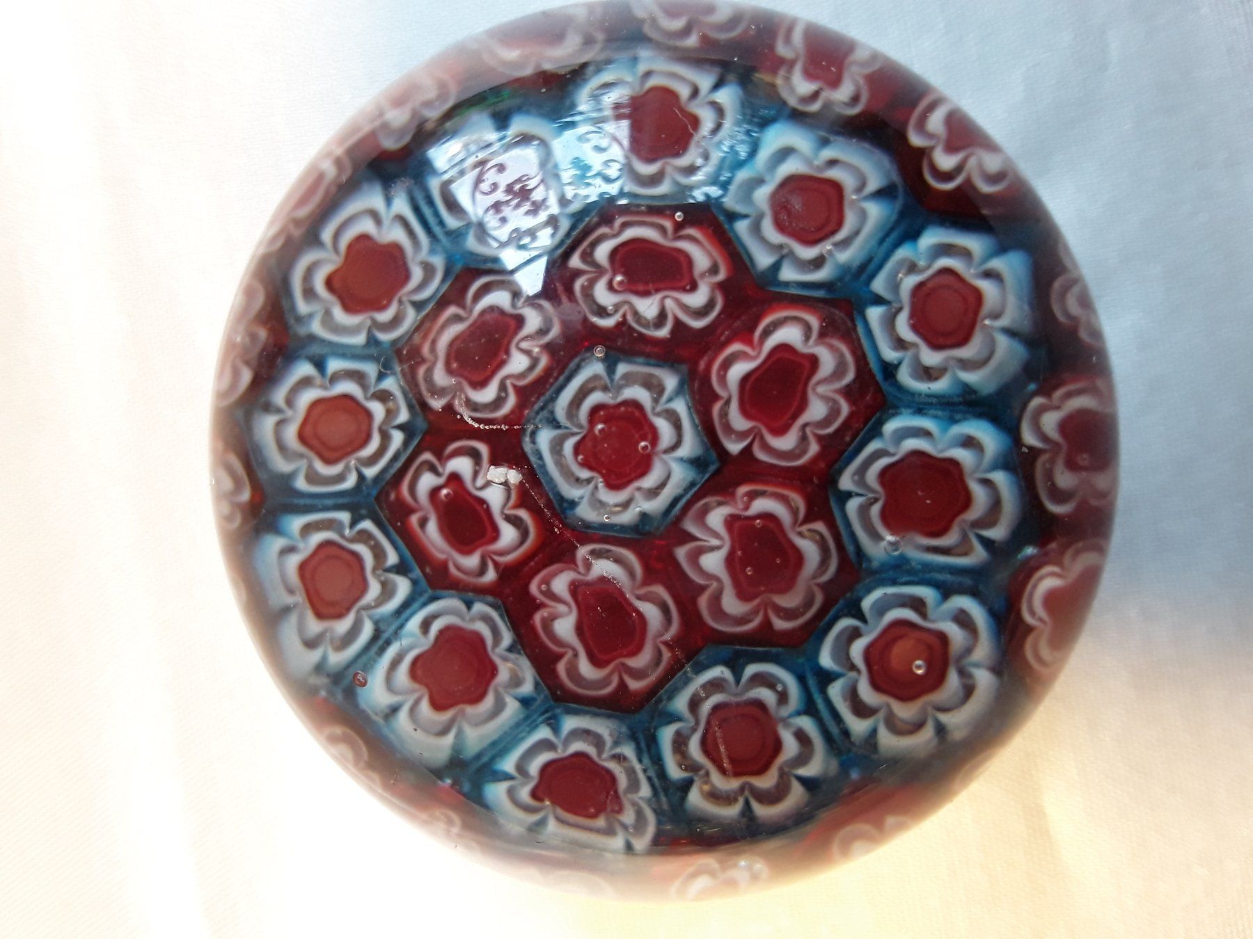 Murano Gläser: Alte Millefiori Briefbeschwerer Blau-Rot – Gebraucht aus Zürich von sanwit 7