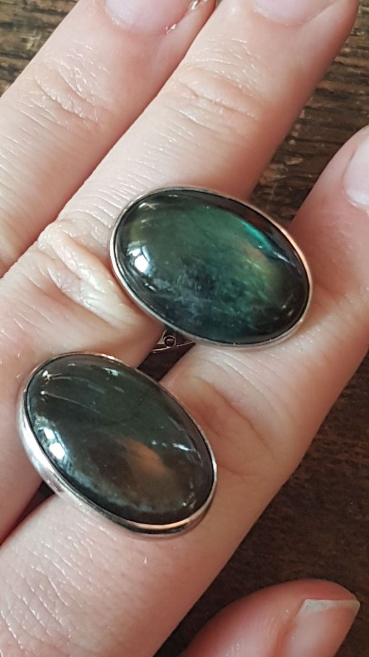Gemelli: Edle Manschettenknöpfe mit Labradorit – Nuovo (secondo la descrizione) da Unterägeri venduto da Altgoldschmuck 6