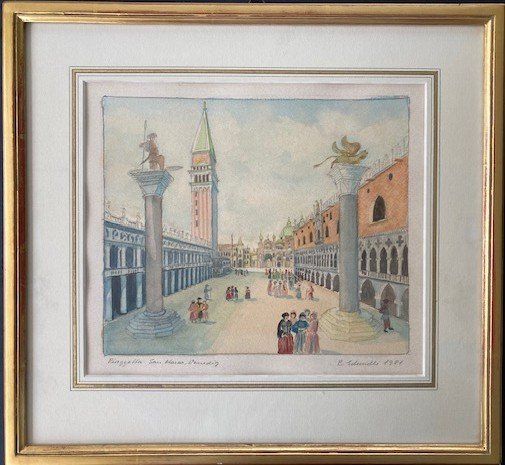 Dipinti: Schmidli B., Piazzetta San Marco, Venedig – Usato da Frauenfeld venduto da picowalo