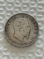 Italien  5 Lire 1870 Silber  Vittorio Emanuele 2