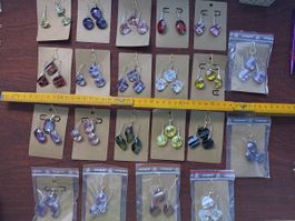 Konvolut Schmuck: 19x Sets + 2x Ohrhänger rhodiniert