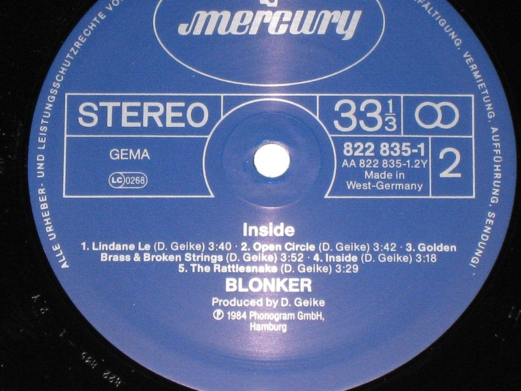 Schallplatten: LP - BLONKER - INSIDE – Gebraucht aus Steckborn von Quo7 2