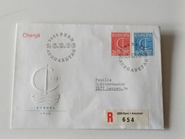 Rare! Enveloppe 1966 Chargé, CEPT Europa, oblitérée du jour.