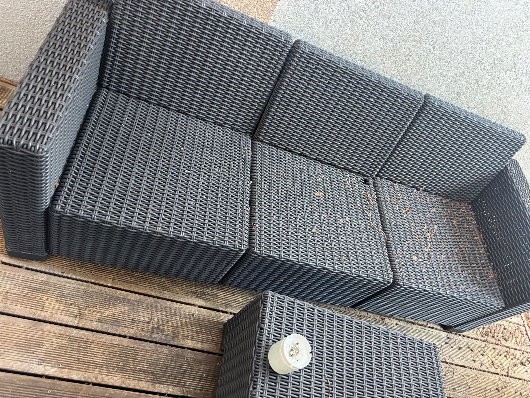 Set di tavolo e panche: Gartensitzgruppe Polyrattan Schwarz Garten-Lounge – Usato da Basel venduto da PP333 4