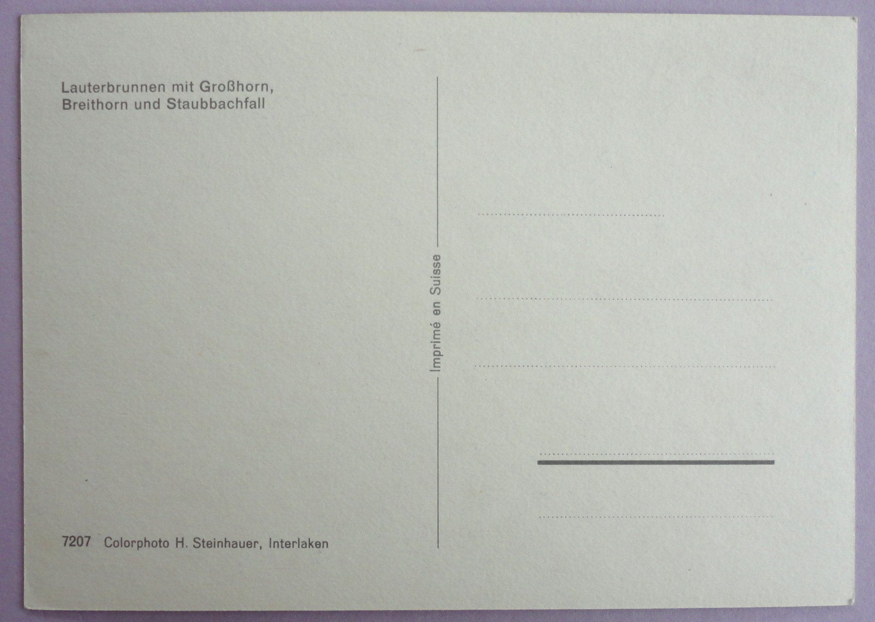 Cartoline postali: Lauterbrunnen, Staubachfall – Usato da Fétigny venduto da Billy2miny 1