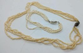 Süsswasser Perlenkette und Armband mit Silberverschluss