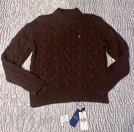 Polo RL Woll-Kaschmir-Pullover mit Zopfmuster Gr. M top Zust