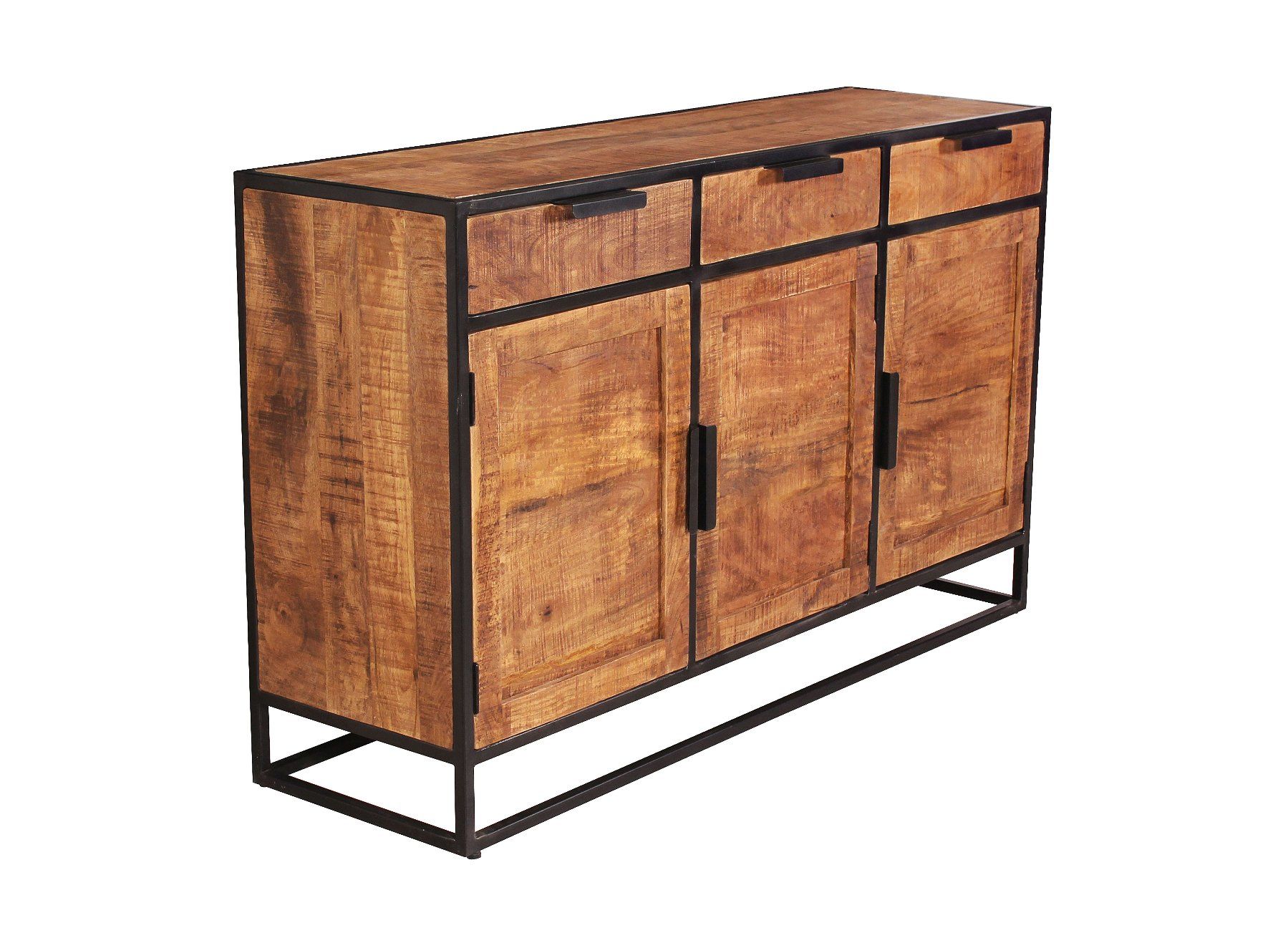 Cassettiere: Sideboard SIDNEY Mangoholz massiv 140 x 90 cm – Nuovo (secondo la descrizione) da Unterentfelden venduto da moebelrufli 1
