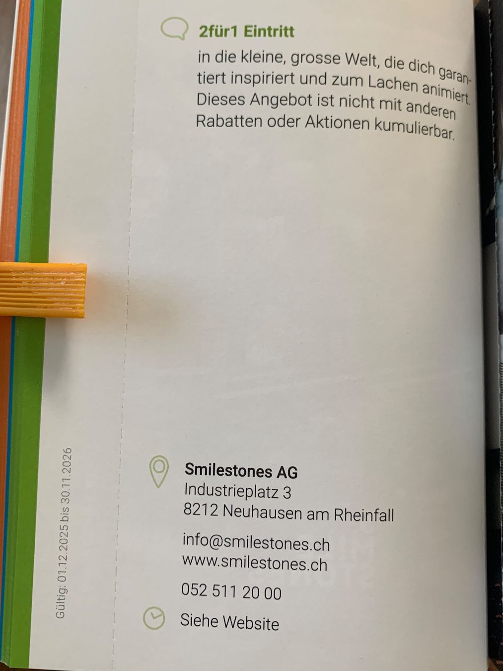 Gutscheine: Smilestones 2für1 Eintritt – Neu (gemäss Beschreibung) aus Wildegg von Elefant42 1