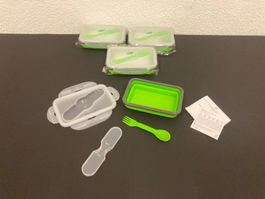 Lunchbox, Frischhaltebox, 4 Stück, Silokon/ PP, je 15x10 cm