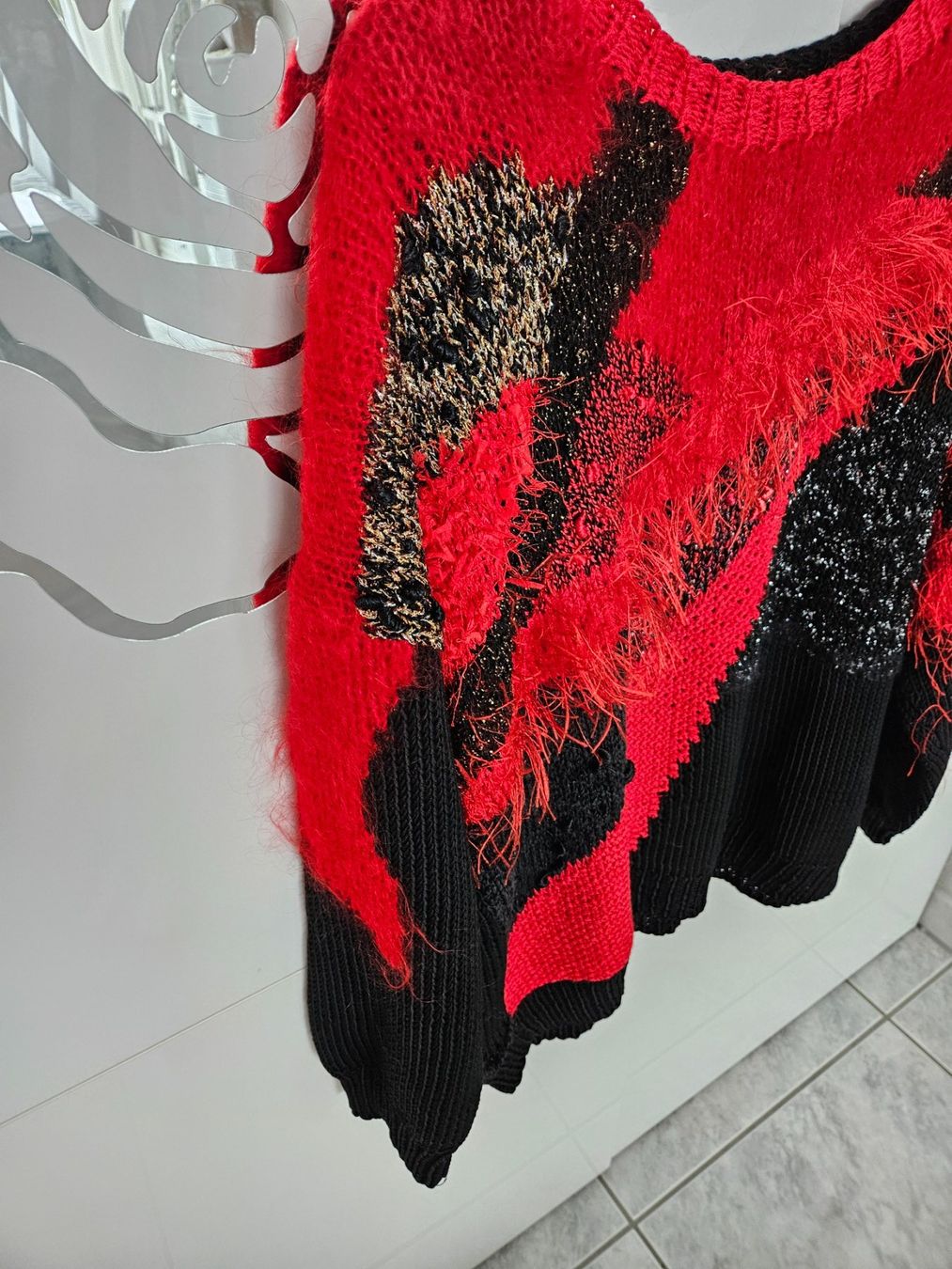 Maglioni & Felpe: Pullover handgestrickt Gr. 40 / 42 Mustermix Wolle/Baumwolle – Usato da Gossau ZH venduto da fashiontwo 2