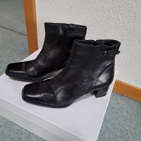 Elegante Damen Stiefeletten aus Leder, Schwarz, Grösse 40