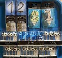 Geburtstagsdeko-Set: Kerzen, Fussball, Zahlen, Wunderkerzen