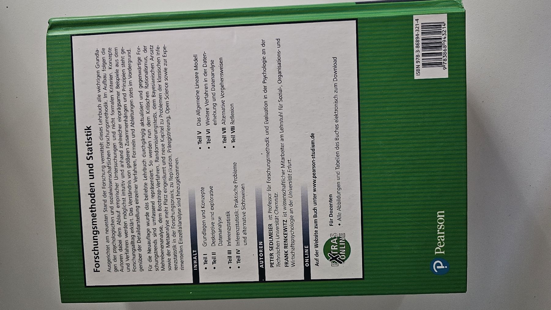 Livres: Forschungsmethoden und Statistik, Peter Sedelmeier  – Neuf (Voir description) à Gossau ZH par elo_nw86 1