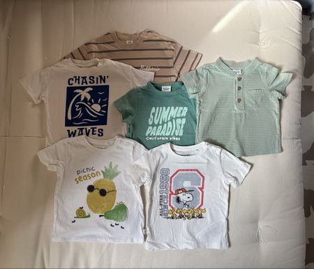 Set of 6 baby T-shirts 9-12 months (74-80 cm) 