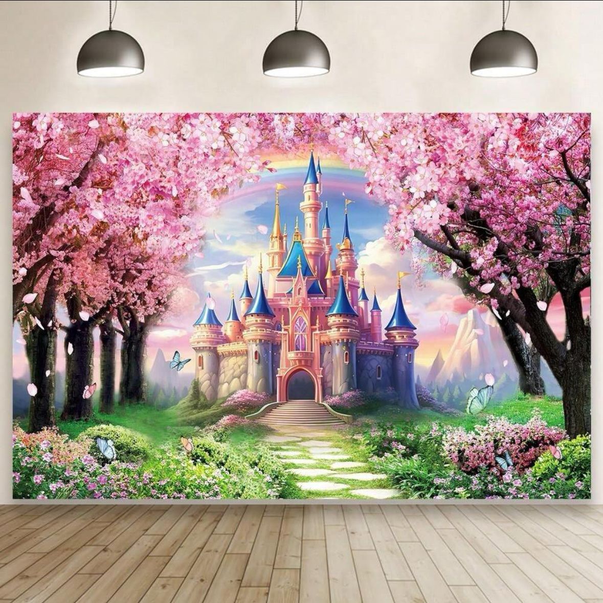 Disney Tutte le decorazioni: Kindergeburtstag Hintergrund Schloss Banner – Nuovo (secondo la descrizione) da Zürich venduto da Gadgets2020