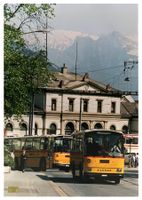 Chur Bahnhofplatz Postauto PTT Saurer RH Foto Poster 50x70