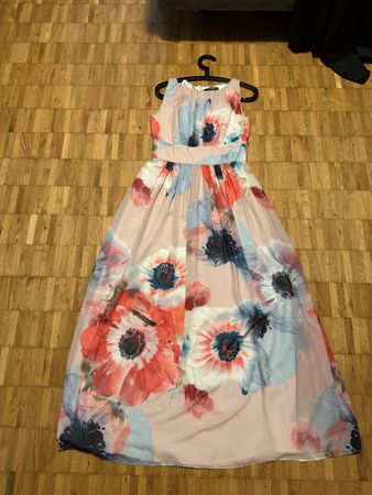 Swing Maxi Dress Floral Print Sleeveless Size 38 Used