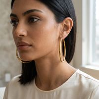 14k Gold Creolen Hoop Earrings 45mm