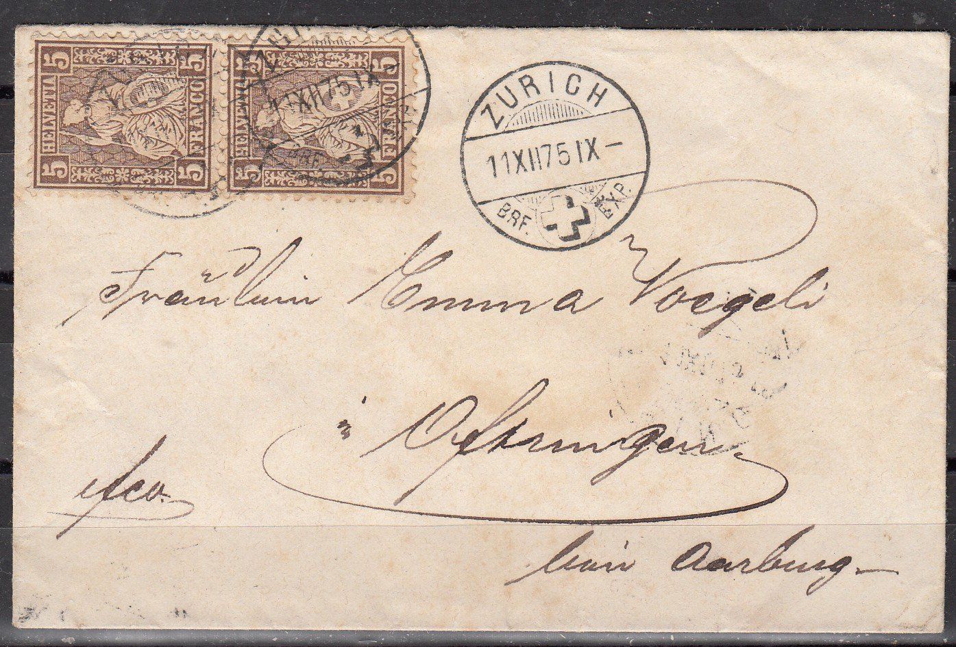 Tous les timbres: Brief Schweiz Mit Paar Sitzende 1875 – D'occasion à Herrliberg par Lfrifda