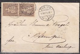 Brief Schweiz Mit Paar Sitzende 1875