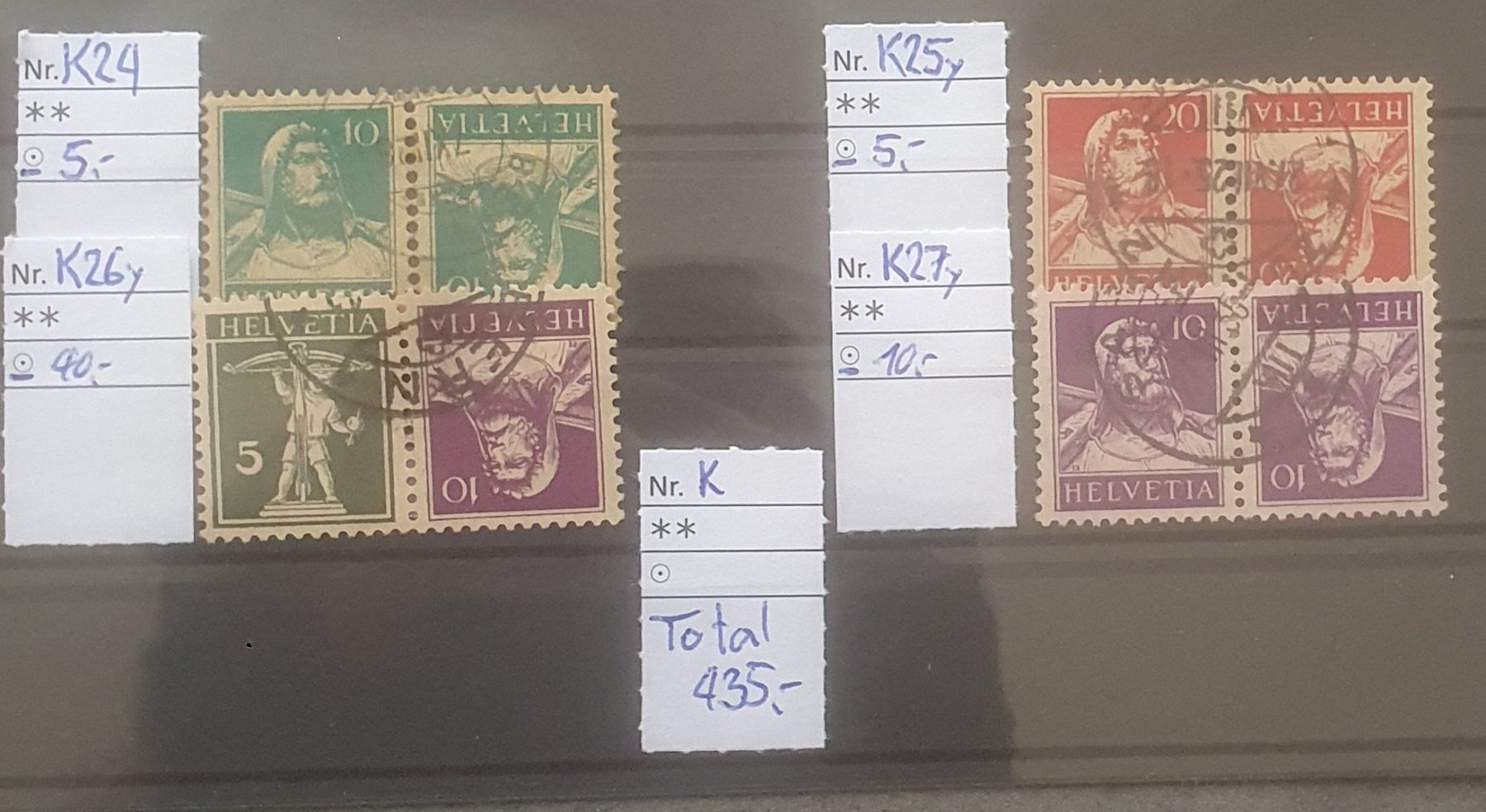 Tutti i francobolli: Lot Kehrdrücke Kat. 435.- – Usato da Balgach venduto da SIMEON27 3