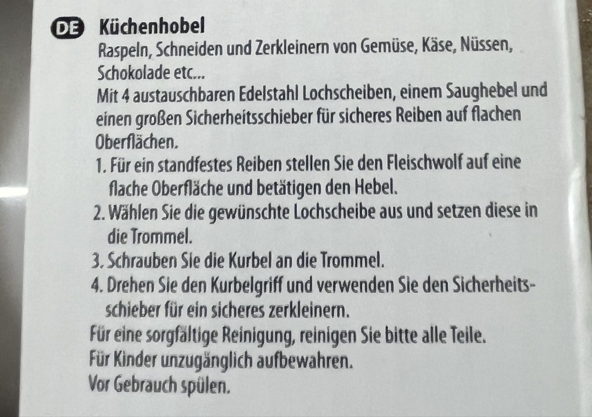 Elettrodomestici da cucina: Reibmaschine mit 4 Trommeln – Nuovo (secondo la descrizione) da Steinmaur venduto da Poleni 5