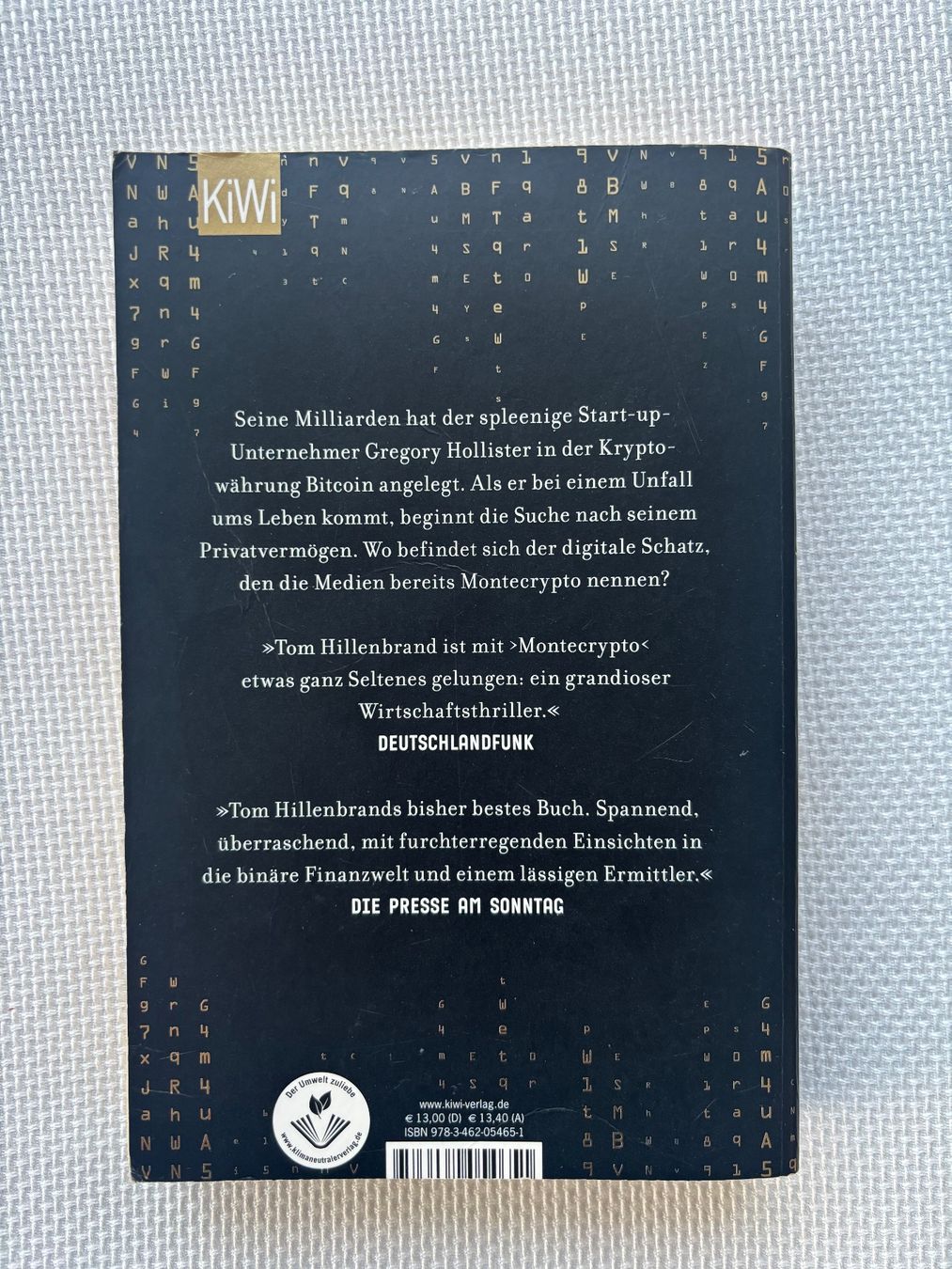 Libri: Tom Hillenbrand - Montecrypto Thriller – Usato da Wilen b. Wollerau venduto da sim_m7fg 1