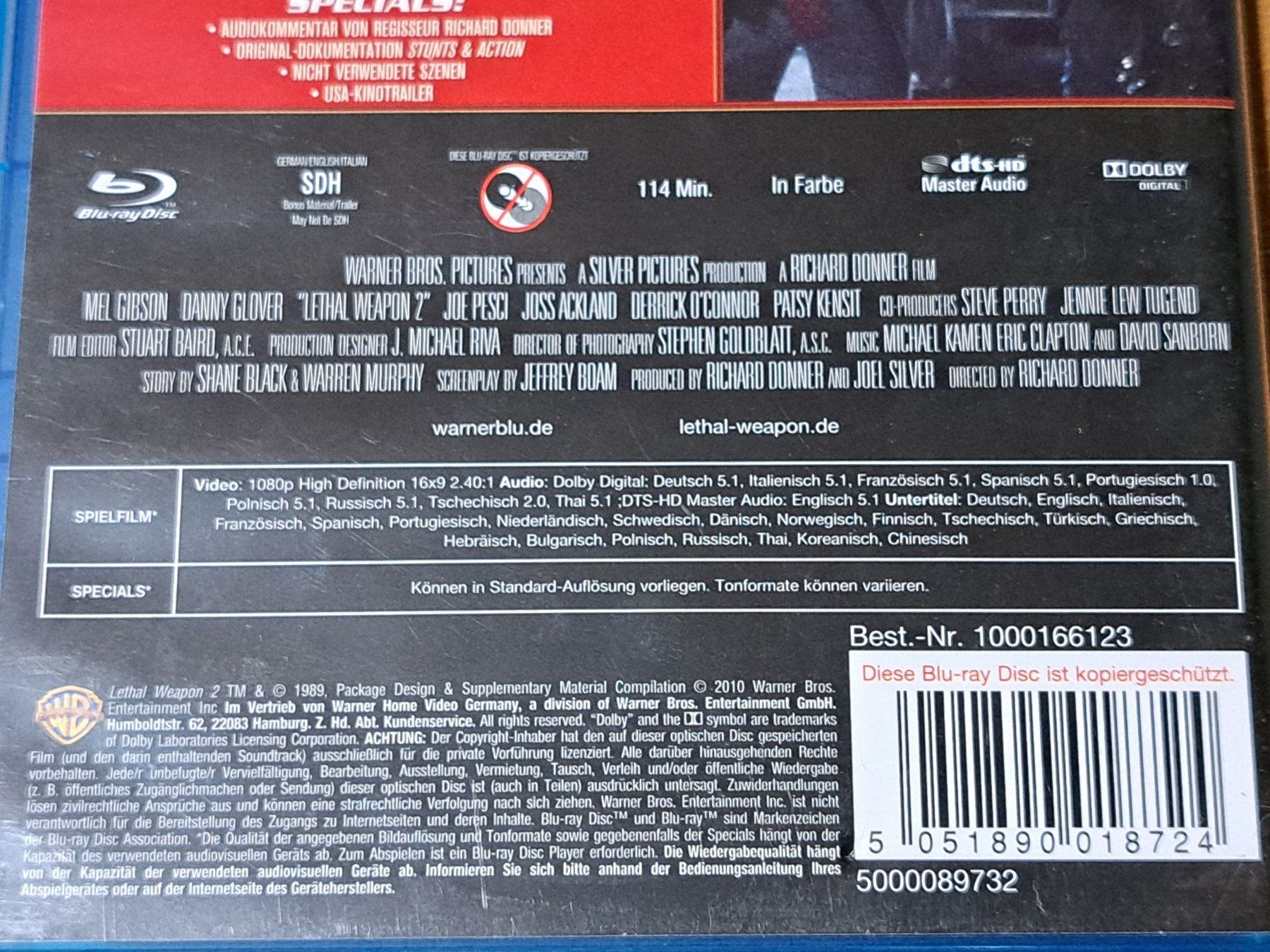 Tous les DVDs: Blu-ray Lethal Weapon 2, Brennpunkt L.A.. mit Mel Gibson – Neuf (Voir description) à Unterseen par Kanica 2