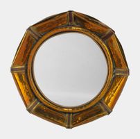 Miroir Gordon Fitterman années 70  forme octogonale laiton