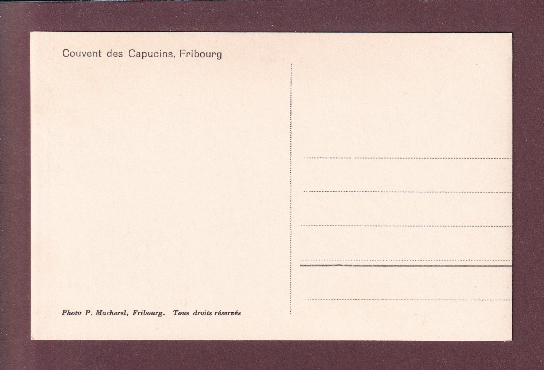 Cartoline postali: FRIBOURG - Couvent des Capucins – Usato da Pully venduto da nicecards 1