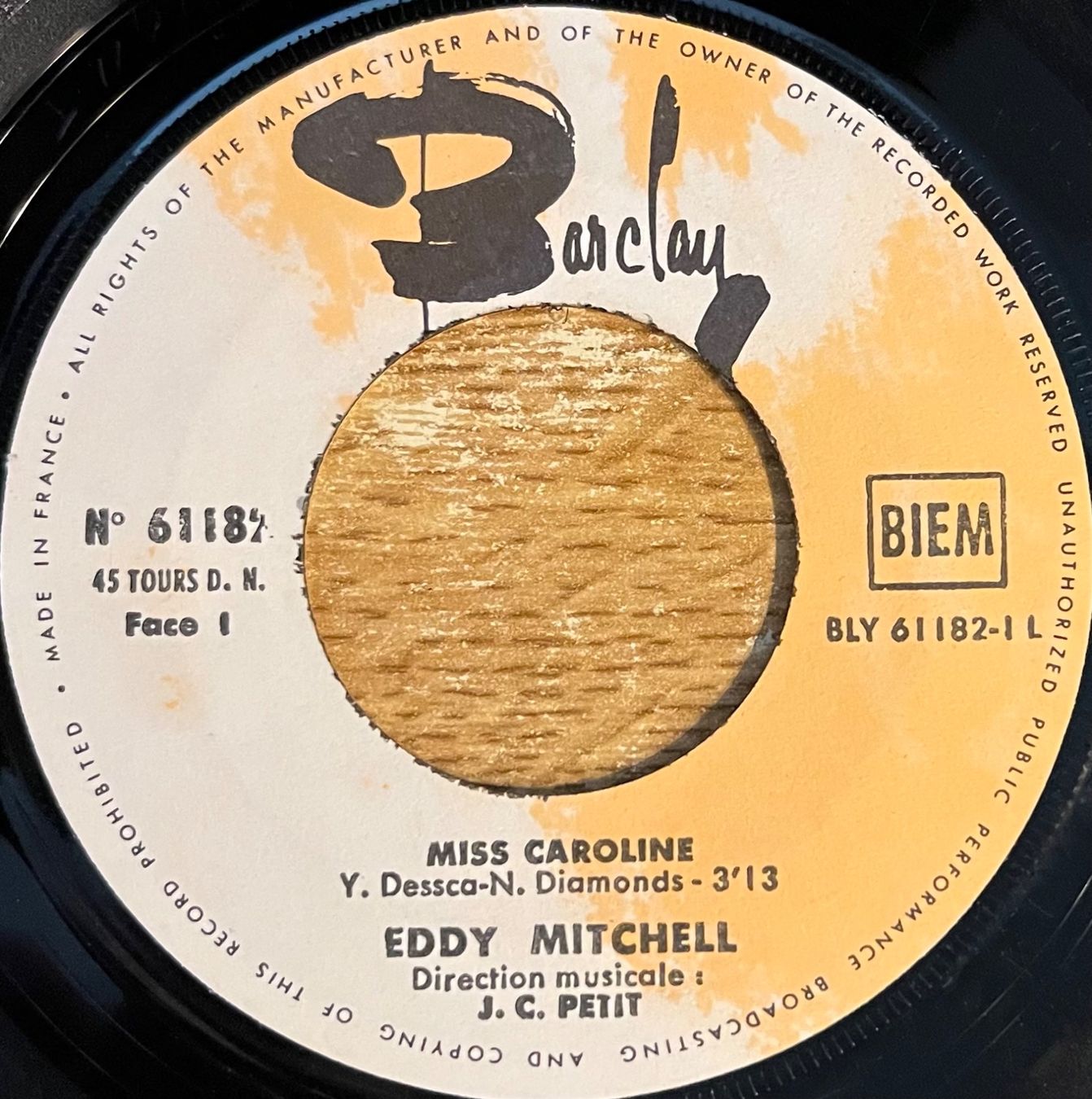 Schallplatten: EDDY MITCHELL - MISS CAROLINE – Gebraucht aus Bussigny von vinyl-pas-cher 2