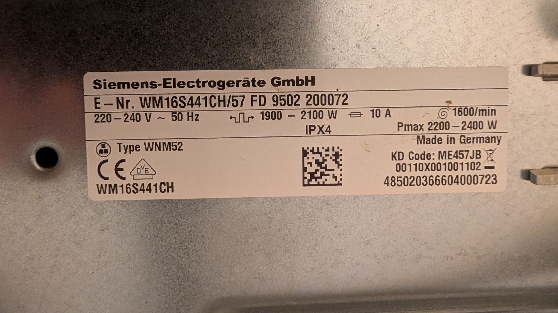 Siemens Lavatrici: Siemens Waschmaschine iQ700 – Usato da Trachslau venduto da Astr013 4