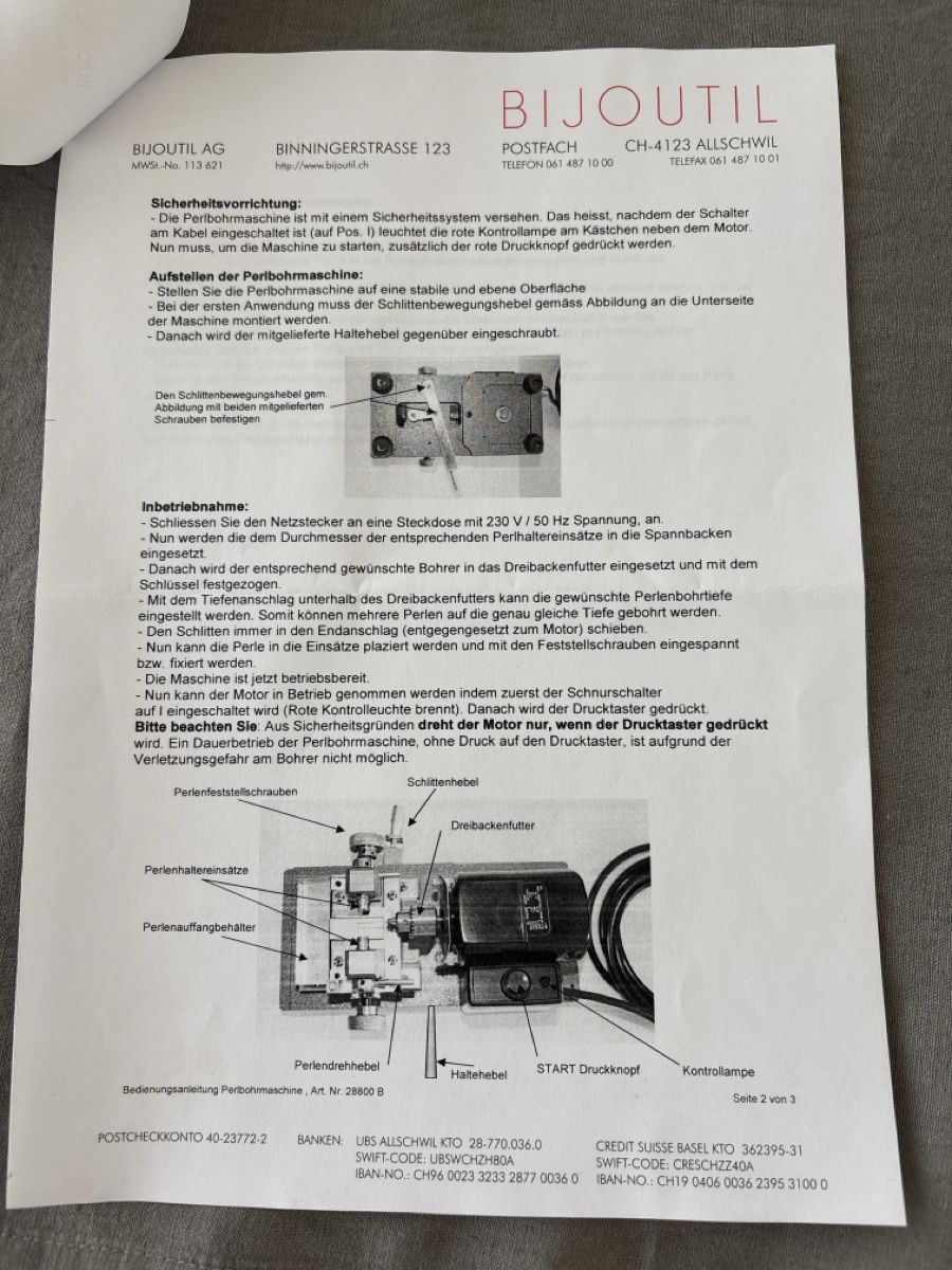 Perle (finte): Perlenbohrmaschine – Usato da Rüti ZH venduto da Hanibal56 4