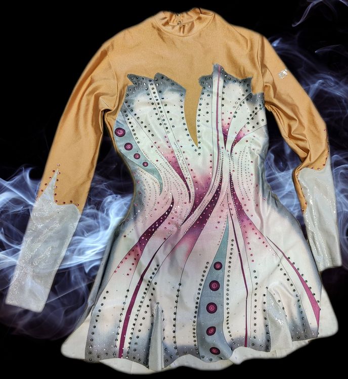 Linjinx Eiskunstlauf Kleid Damen - Strass Verziert Mit Chiffon Rock Für Tanz & Gymnastik