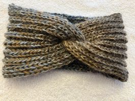 Handgestricktes warmes Stirnband aus 100% Wolle NEU