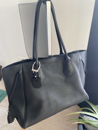 Longchamp Handtasche Leder Schwarz Guter Zustand