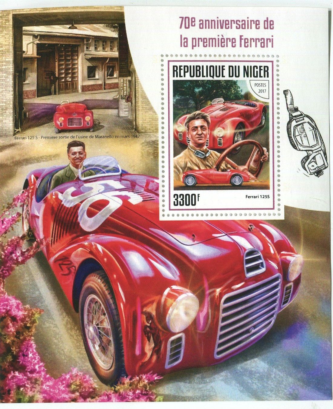 Tous les timbres: Block "Ferrari". Niger – Neuf avec emballage d'origine à Basel par Butsch5