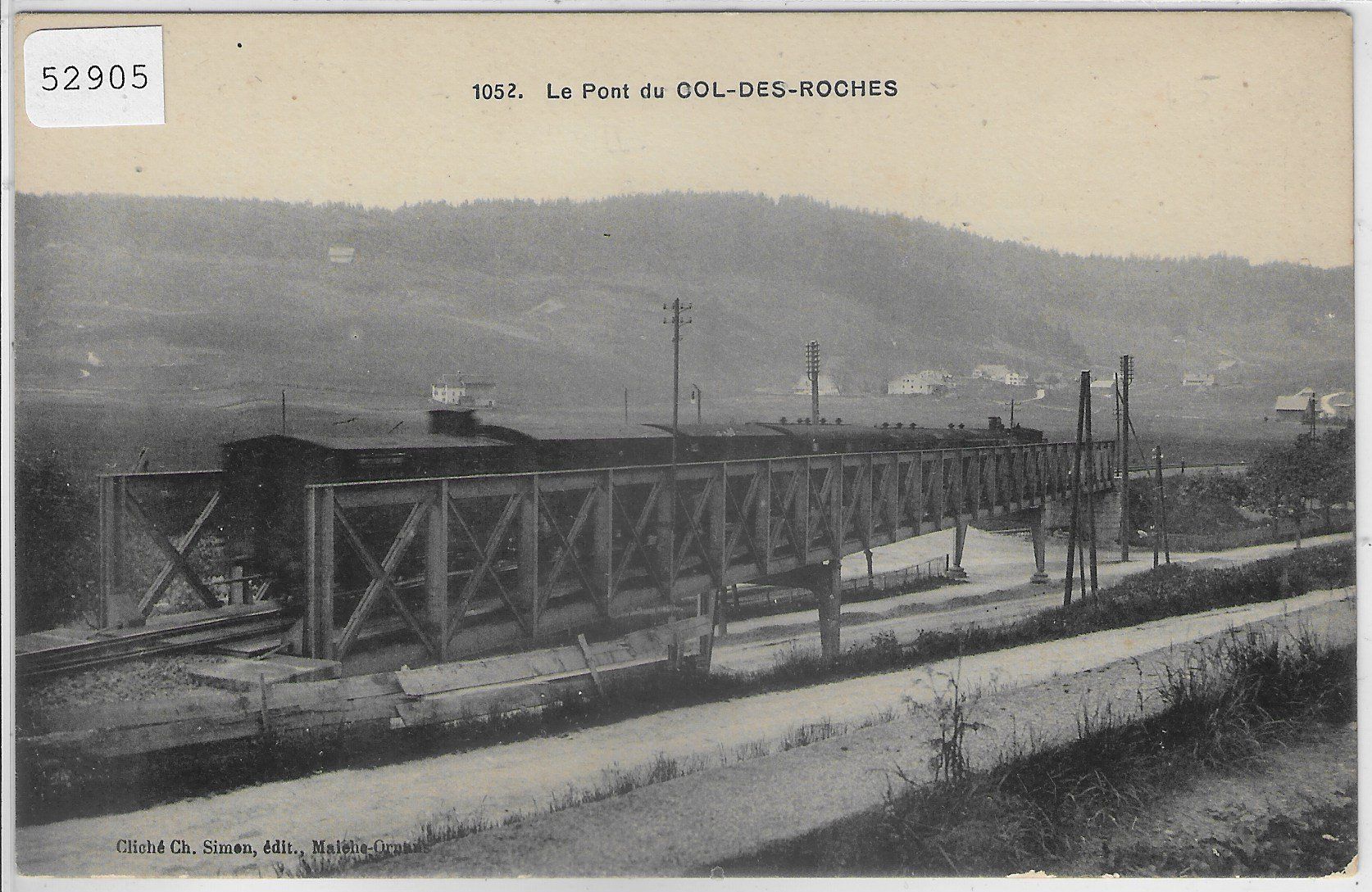 Cartoline postali: Le Pont du Col-des-Roches avec train – Usato da Ettingen venduto da Kartenplanet