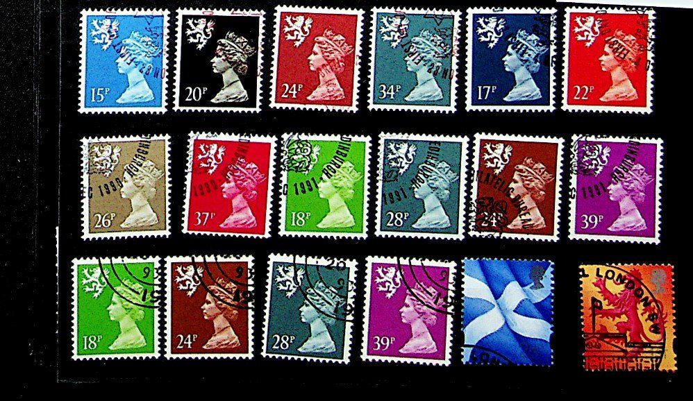 Grande-Bretagne – 100 Timbres Oblitérés Différents – Pochette Collection Philatélie