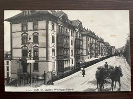 ST. GALLEN Wildeggstrasse, Hafnertreppe, Pferdefuhrwerk 1906