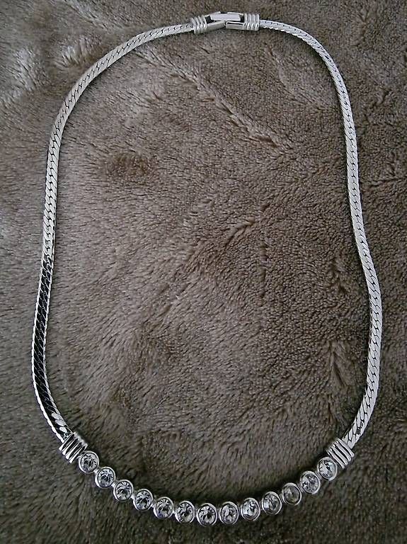Swarovski Catenine: Collier / Halskette  Kristall & Herringbone-Kette, Silber – Usato da Gretzenbach venduto da zan_p6jk 2
