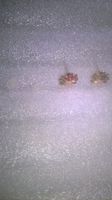 OHRRINGE MODESCHMUCK,,,MIT ROT KRISTALL,,VERGOLDET