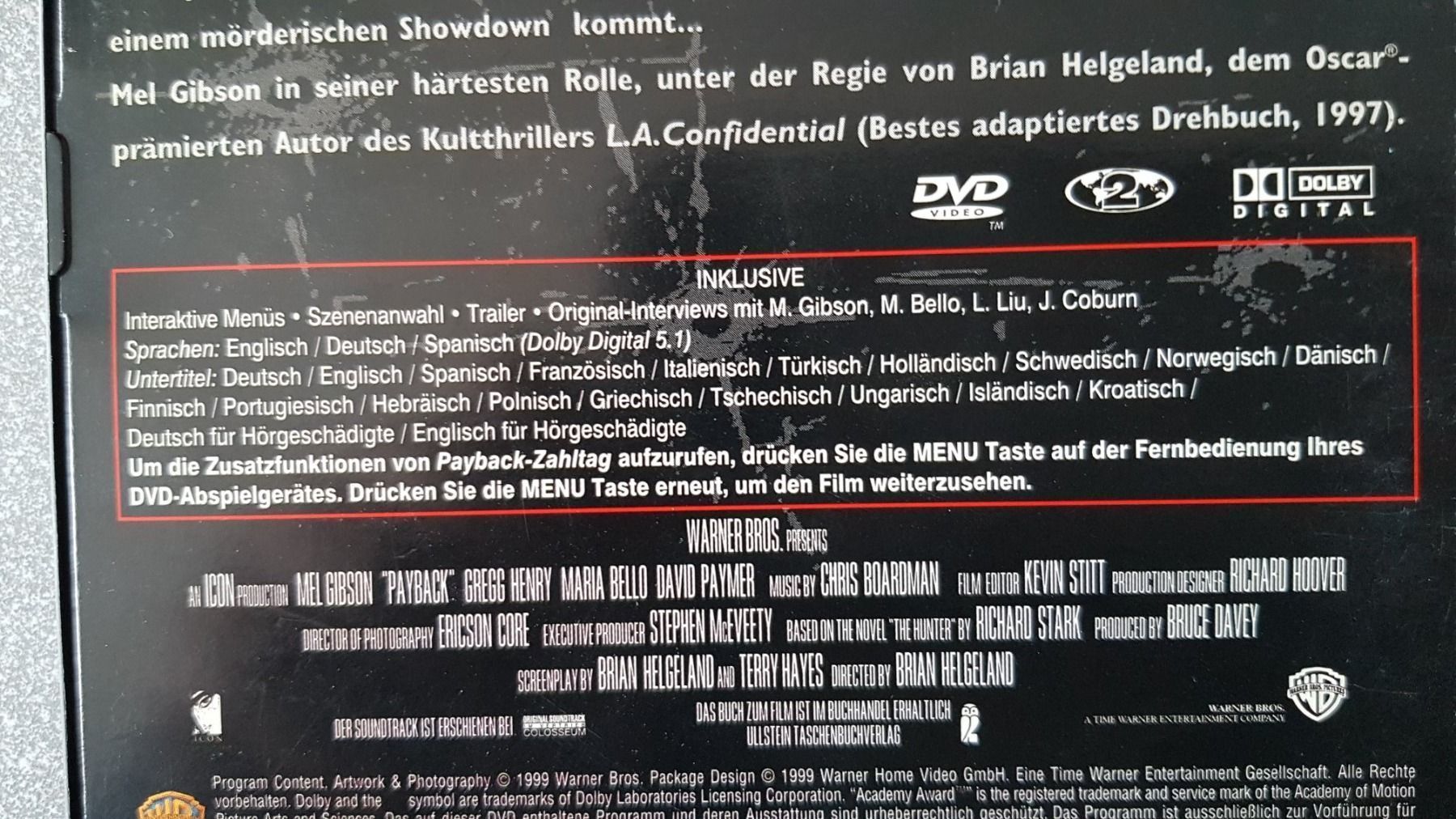 Tous les DVDs: DVD Payback / Mel Gibson – D'occasion à Oetwil am See par fineli2 1