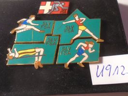 4er Set SLV FSA Pins, Leichtathletik, Selten (U912)